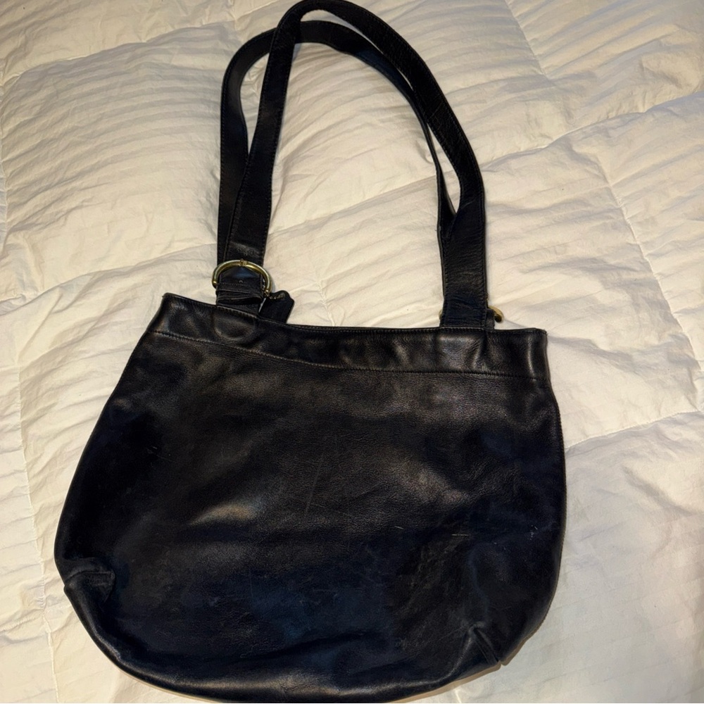 COACH SOHO WAVERLY LAFAYETTE Vintage Black Leather Lg Purse Tote, No J4D-4133